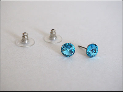 130 Náušnice Aquamarine 8 mm