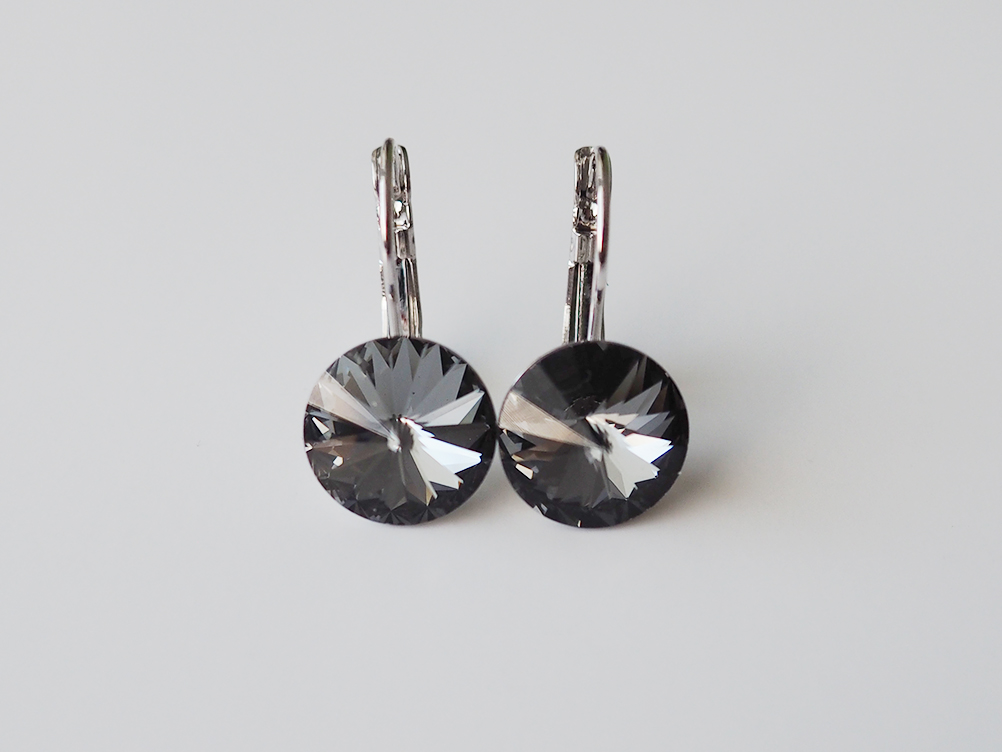 175 Náušnice Crystal Silver Night 12 mm